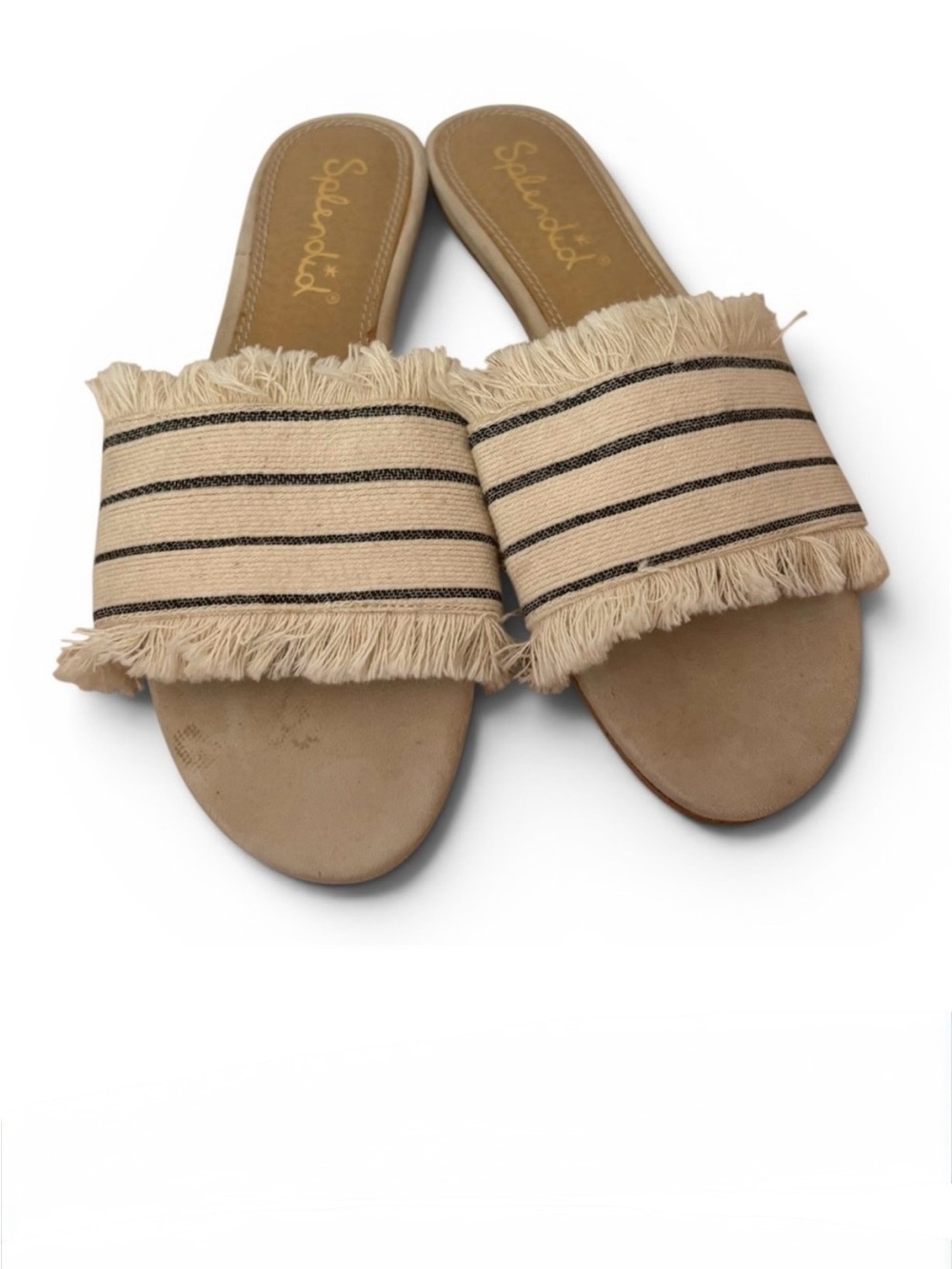 Splendid 8 Baldwyn sandal heel slide fringe striped costal beach bohemian boho